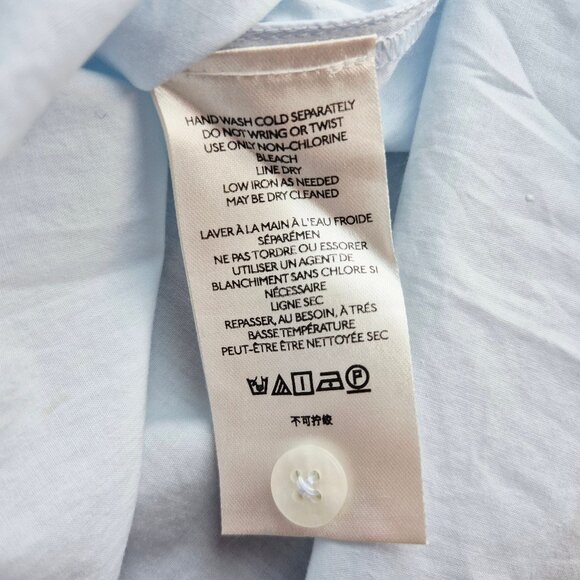 NWT Maeve by Anthropologie Cat Embroidered Beaded Sequined Shirt Button Blue - Picture 10 of 15